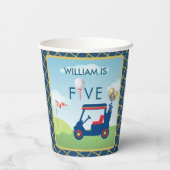 Jongen Golf Thema 5e Verjaardag Party Papieren Bekers (Achterkant)