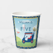 Jongen Golf Thema 5e Verjaardag Party Papieren Bekers (Voorkant)