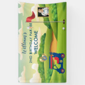 Jongen Golf Thema Foto 2e Verjaardagsfeest Spandoek (Verticaal)