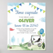 Jongen Golf Verjaardag Tijd Capsule Teken Poster (Voorkant)