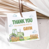 Jongen Groene Tractor Verjaardag Party Square Bedankjes Labels