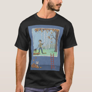 Jongen harken bladeren T-shirt