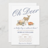 Jongen Herten Baby shower Uitnodiging (Voorkant / Achterkant)