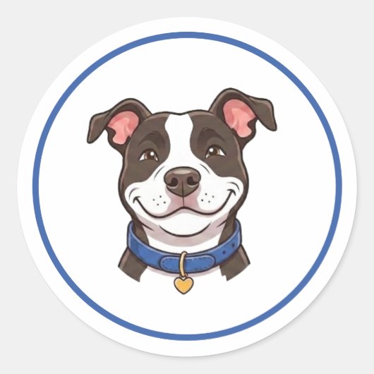Jongen Hond Pitbull Sticker (Voorkant)