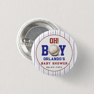 Jongen honkbal baby shower Cute sportfeestje Ronde Button 3,2 Cm