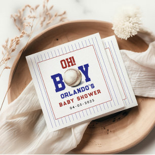 Jongen honkbal baby shower Cute sportfeestje Servet
