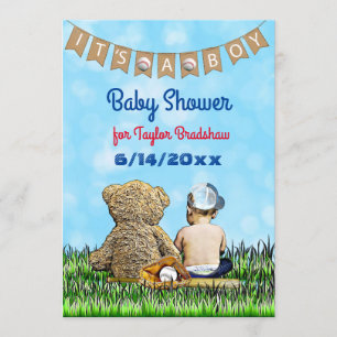 Jongen honkbal Gevoelig Baby shower Kaart