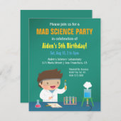 Jongen houdt van gekke wetenschap verjaardagsfeest kaart (Voorkant / Achterkant)
