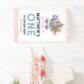 Jongen Ijsvrachtwagen Twee Lief 2e Verjaardagsfees Spandoek (Insitu)