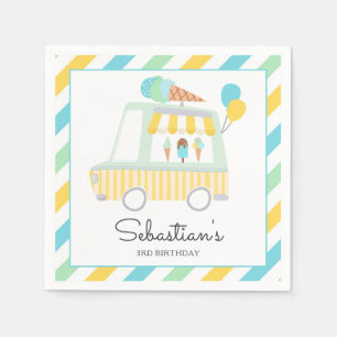 Jongen Ijsvrachtwagen Verjaardagsfeestdecoratie Servet