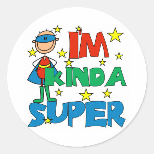 Jongen ik ben Kinda Super Ronde Sticker