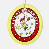 Jongen Ik Speel Baseball T-shirts en geschenken Keramisch Ornament (Links)
