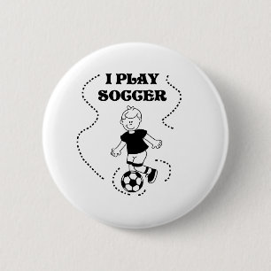 Jongen ik speel Voetbal Ronde Button 5,7 Cm