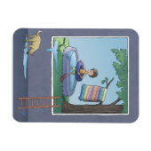 Jongen in de kinderpoolmagneet magneet (Horizontaal)