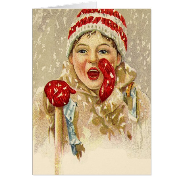  jongen in de sneeuw (Voorkant)