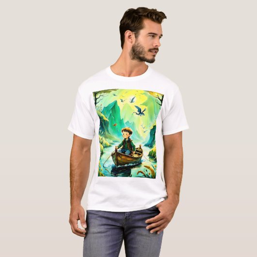 Jongen in een boot t-shirt (Voorkant volledig)
