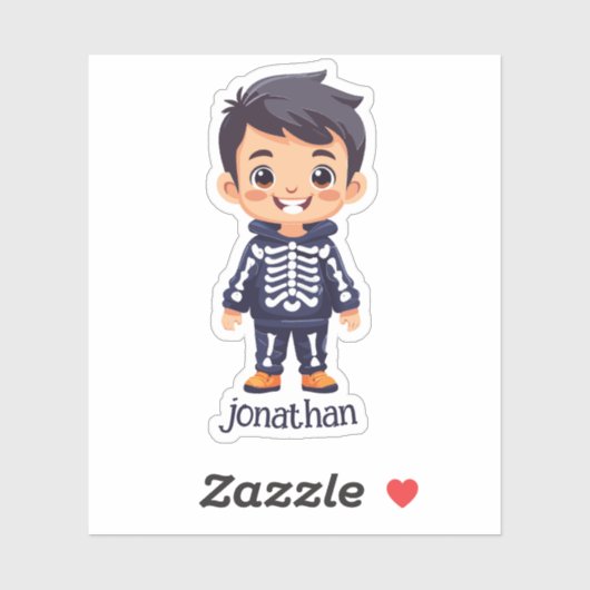Jongen in Halloweenkostuum Sticker (Vel)