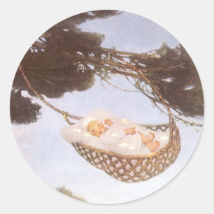 Jongen in Hassoc-boom door Jessie Willcox Smith Ronde Sticker