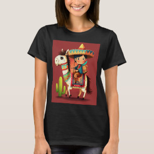 Jongen in Mexicaanse kostuum Mexicaanse jongen rij T-shirt