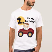 Jongen in Rode Auto 2e Verjaardag Tshirts en gesch (Voorkant)