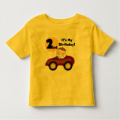 Jongen in Rode Auto 2e Verjaardag Tshirts en gesch (Voorkant)