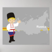 Jongen in traditionele Russische kleding voor de o Poster (Voorkant)