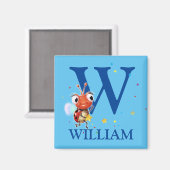 Jongen initiaal ladybug fridge magnet magneet (Voorkant / Achterkant)