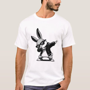 Jongen Jongen Pasen Dag Dabbing Konijn Konijn Hip T-shirt
