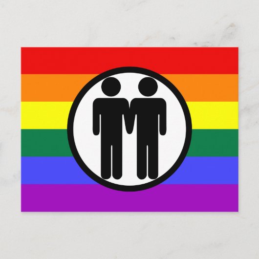 Jongen + Jongen Regenboog Briefkaart (Voorkant)