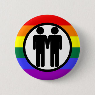 Jongen + Jongen regenboogButton Ronde Button 5,7 Cm
