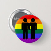 Jongen + Jongen regenboogButton Ronde Button 5,7 Cm (Voorkant /achterkant)