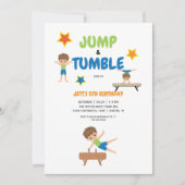 Jongen Jump & Tumble Gymnastics Birthday Party Kaart (Voorkant)