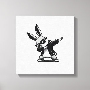 Jongen Kind Pasen Dag Dabbing Konijn Hip Hop Ea Canvas Afdruk
