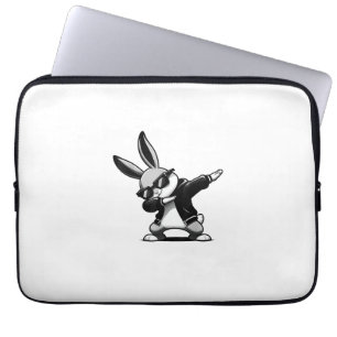 Jongen Kind Pasen Dag Dabbing Konijn Hip Hop Pa Laptop Sleeve