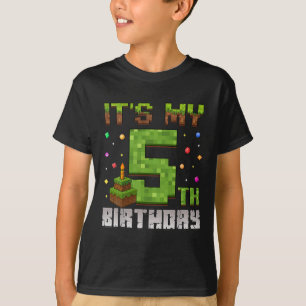 Jongen Kind Verjaardagsfeestje Het is mijn 5e verj T-shirt