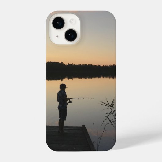 Jongen Kind Vist zijdok iPhone Hoesje (Achterkant)