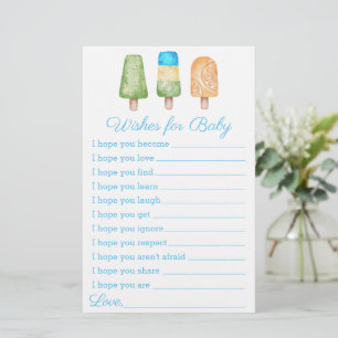 Jongen klaar voor Pop Summer Baby shower Game