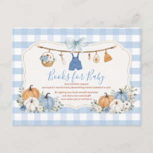 Jongen Kleren Pompoen Herfst Baby Shower Boek Voor Briefkaart