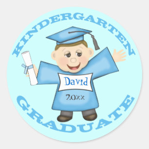 Jongen Kleuterschool Afstuderen Stickers