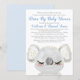 Jongen Koala met Masker Drive By Baby Shower Kaart