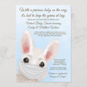 Jongen Konijn Masker Online Drive By Baby Shower Kaart