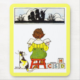 Jongen lezen muismat