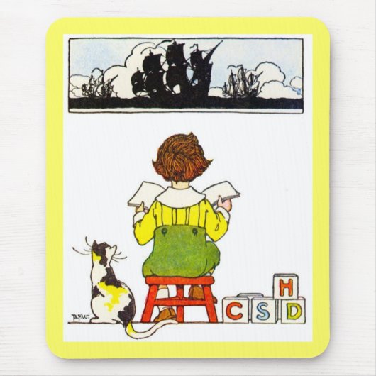 Jongen lezen muismat (Voorkant)