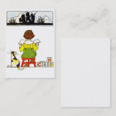 Jongen lezen visitekaartje (Voorkant / Achterkant)