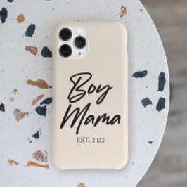 Jongen mama Est. Jaar Minimale mama iPhone 13 Pro Max Hoesje