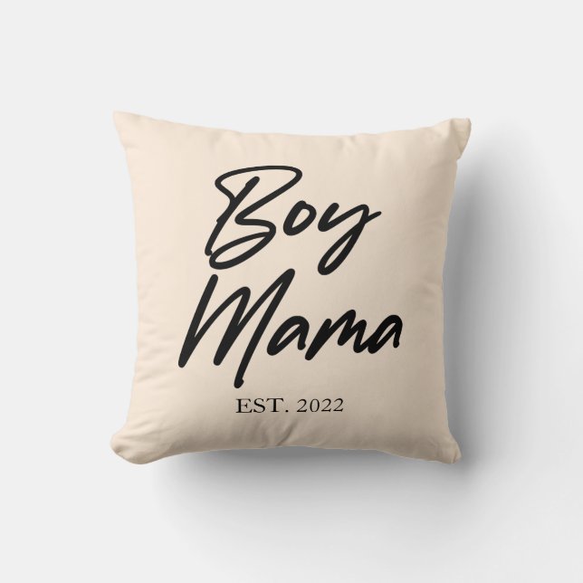 Jongen mama Est. Jaar Minimale mama Kussen (Voorkant)