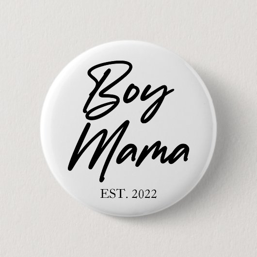 Jongen mama Est. Jaar Minimale mama Ronde Button 5,7 Cm (Voorkant)