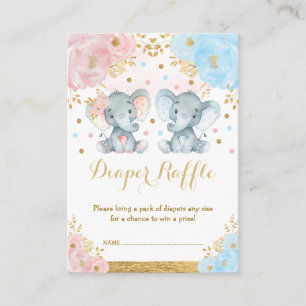 Jongen meisje Lelephant Gender onthullen Baby diap Informatiekaartje