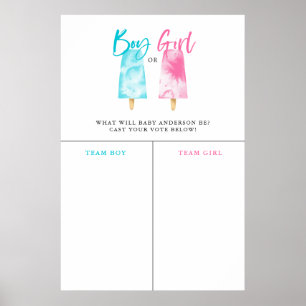 Jongen meisje Popsicle Geslacht over voorspellinge Poster