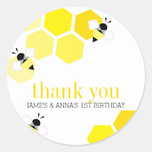 jongen meisje tweeling ELKE LEEFTIJD bij verjaarda Ronde Sticker